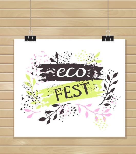 Creative background with eco fest title — Stock Vector