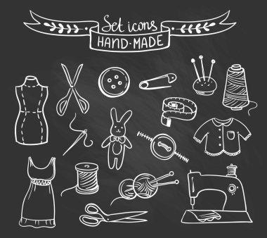 Vintage retro örgü simgeler kümesi