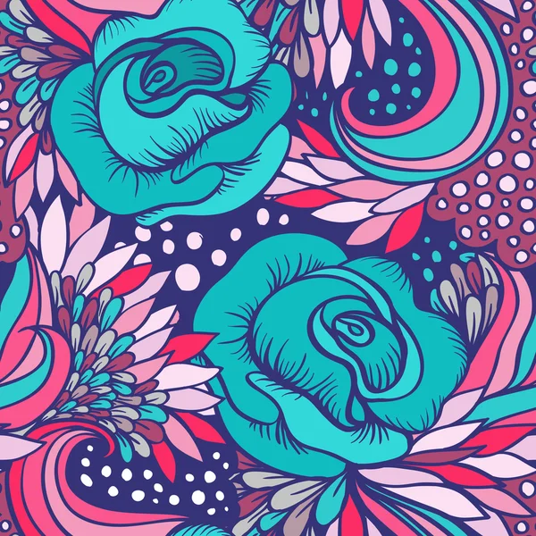 ビンテージ花の装飾パターン — ストックベクタ