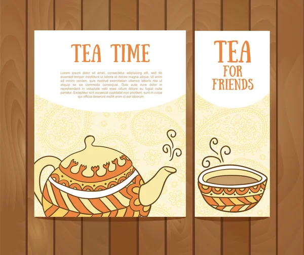 Набор старинных баннеров для чая . — стоковый вектор