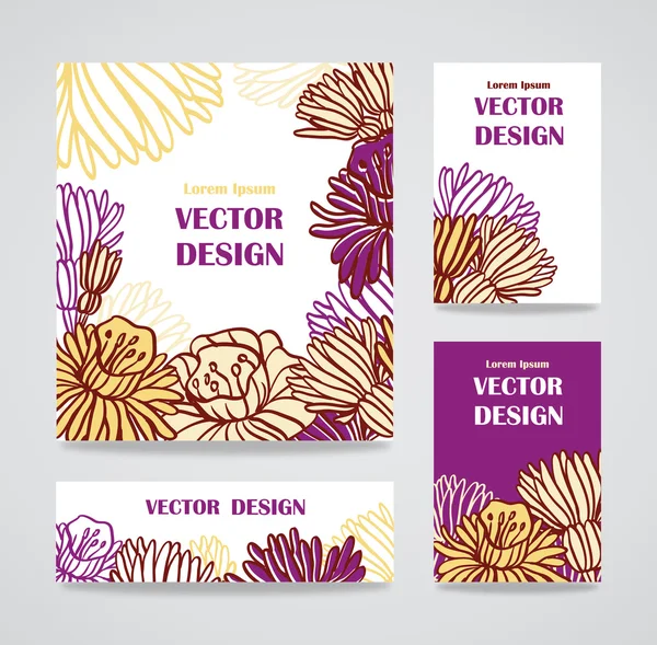 Mezcla colección banners florales — Vector de stock