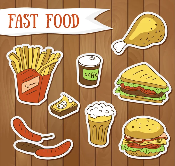 Fast food menüsü — Stok Vektör