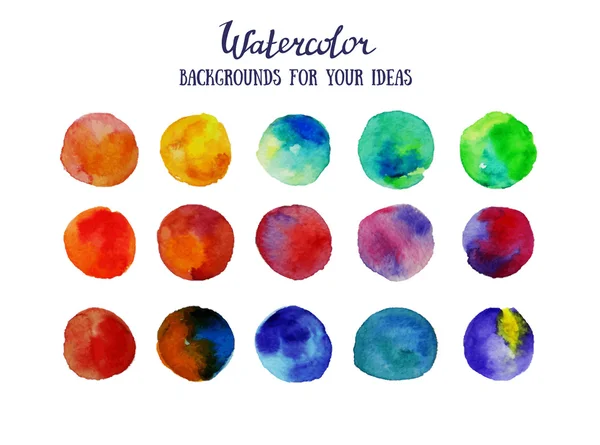Colorful Watercolor circles — Stock Vector