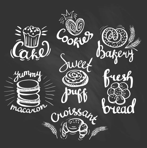 Set bakkerij logo 's — Stockvector