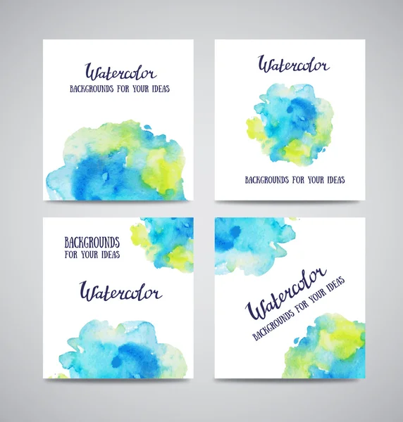 Banners with Watercolor Splashes — Stock Vector