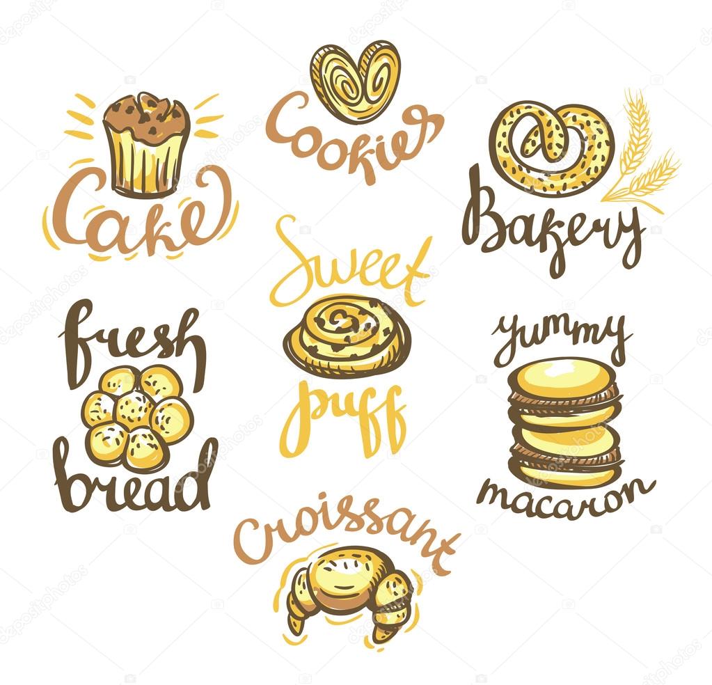 Set of Bakery logos