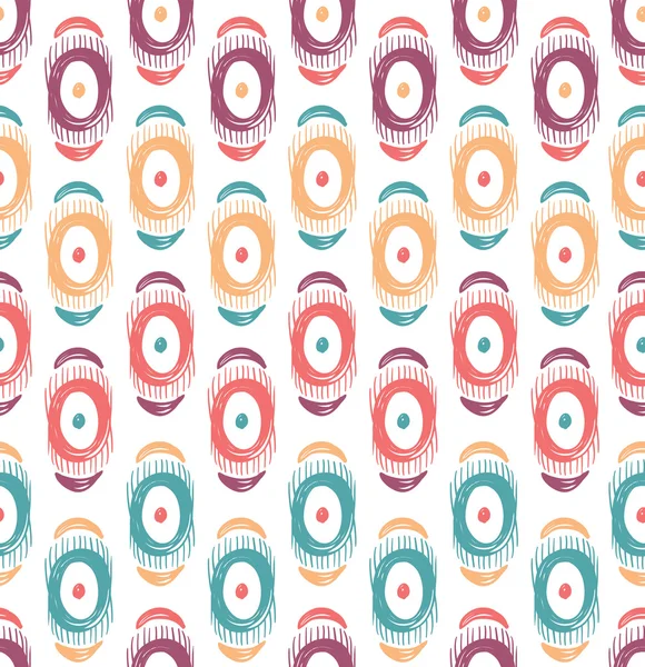 Pattern with abstract feathers and circles — Stock Vector