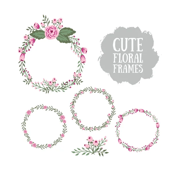 Floral Frame Collection — Stock Vector