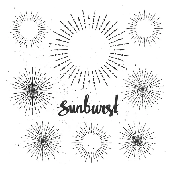 Vintage sunburst coleção . —  Vetores de Stock