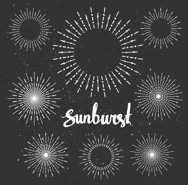 Vintage sunburst samling — Stock vektor