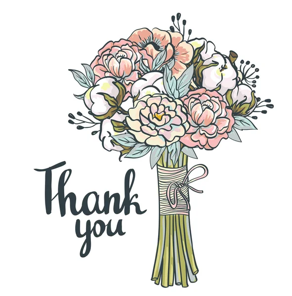 Carte de remerciement floral — Image vectorielle