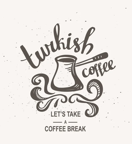 Lettering with turkish coffee — Stock Vector