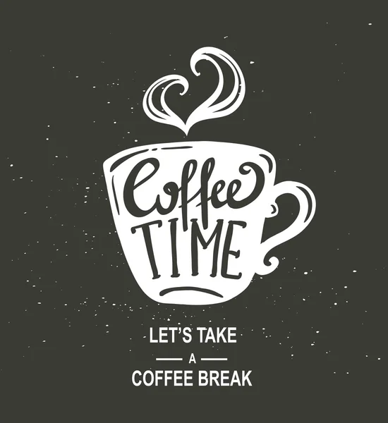 "Hora del café "Hipster Vintage Lettering — Archivo Imágenes Vectoriales