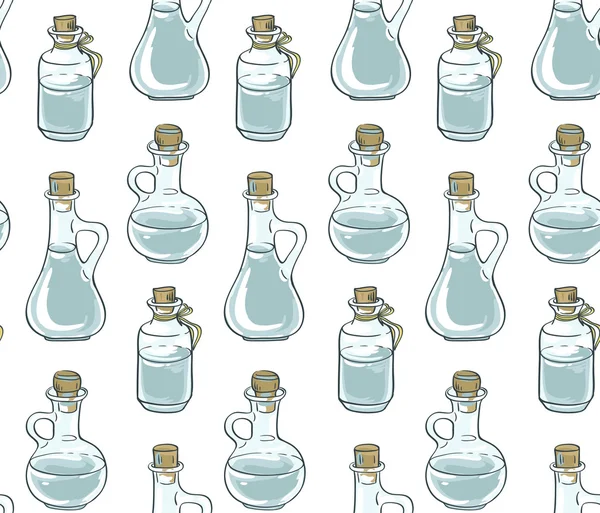 Patrón sin costura con botellas de agua — Archivo Imágenes Vectoriales