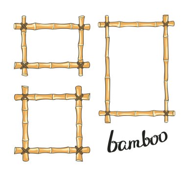 Sarı bambu çerçeveler