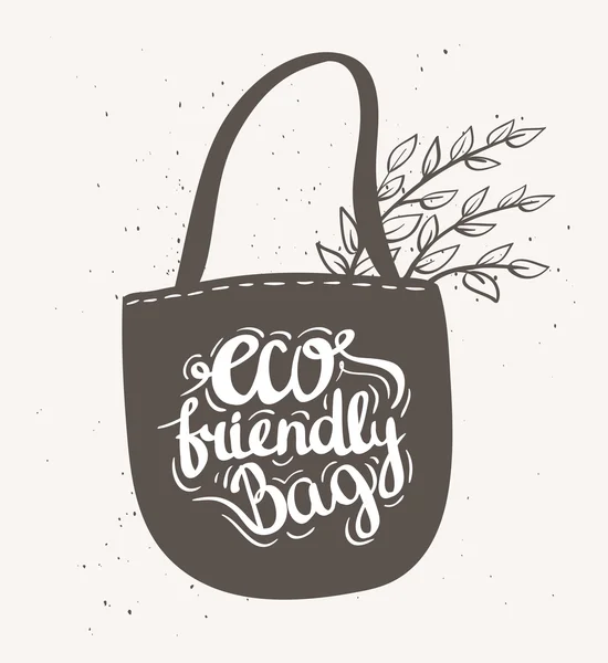 Hand drawn eco friendly bag — Stock Vector