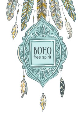 Boho stili arka plan.