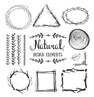 Natural design elements clipart