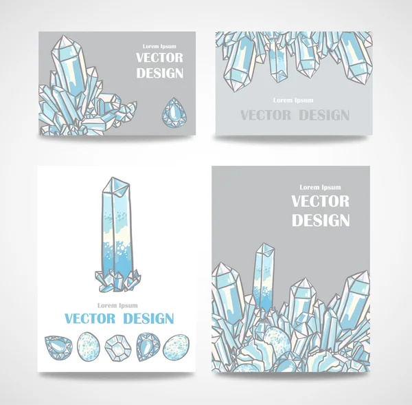 Set of banners with crystals — Stock Vector