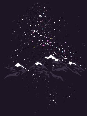 Samanyolu Himalaya zirveleri üzerinden