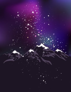 Samanyolu Himalaya zirveleri üzerinden