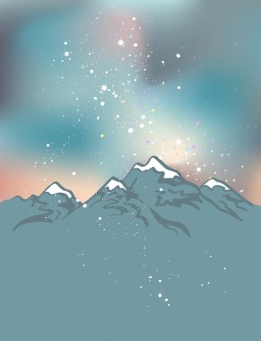 Samanyolu Himalaya zirveleri üzerinden