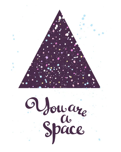 Vous êtes un fond calligraphique de l'espace . — Image vectorielle