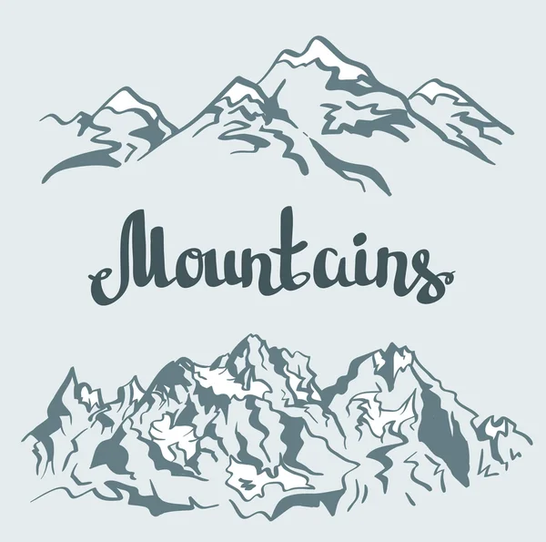 Hand drawn mountain landscape — Stock Vector