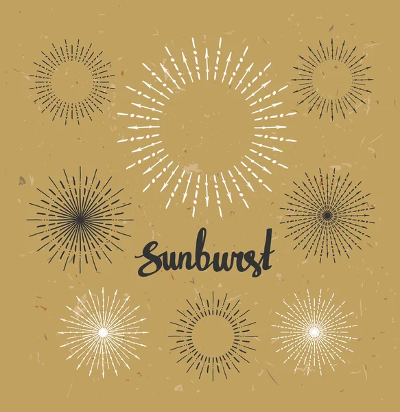 Vintage sunburst collezione — Vettoriale Stock