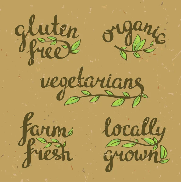 Lettering - alimentos orgânicos naturais — Vetor de Stock