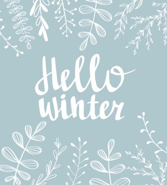 Hello winter hand-lettering