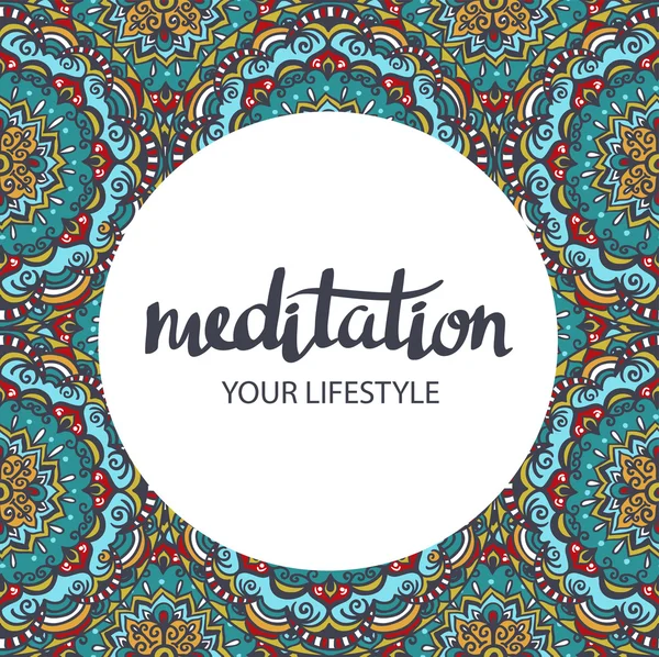 Hintergrund mit Schriftzug Meditation — Stockvektor