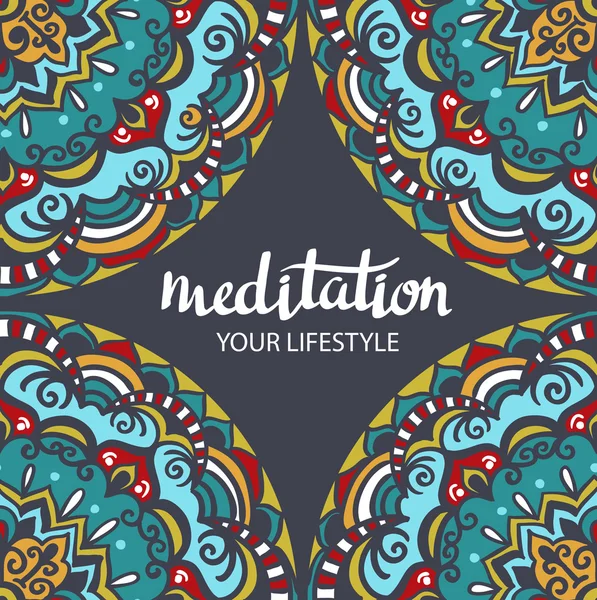 Hintergrund mit Schriftzug Meditation — Stockvektor