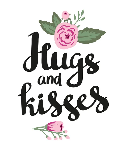 Poster template Hugs and kisses — Stockvector