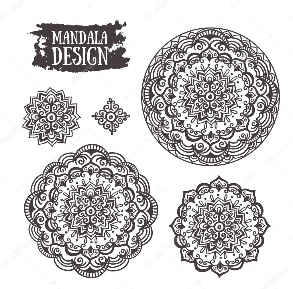 Set of ethnic mandala