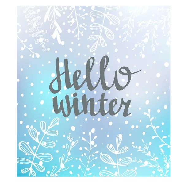 Hallo winter belettering — Stockvector