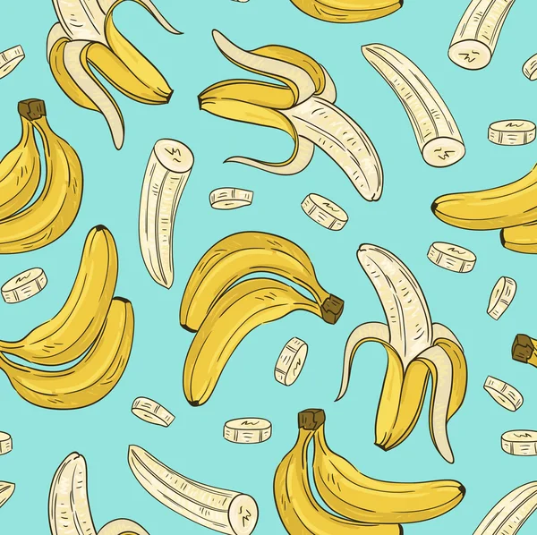 Seamless pattern with bananas — Stock Vector