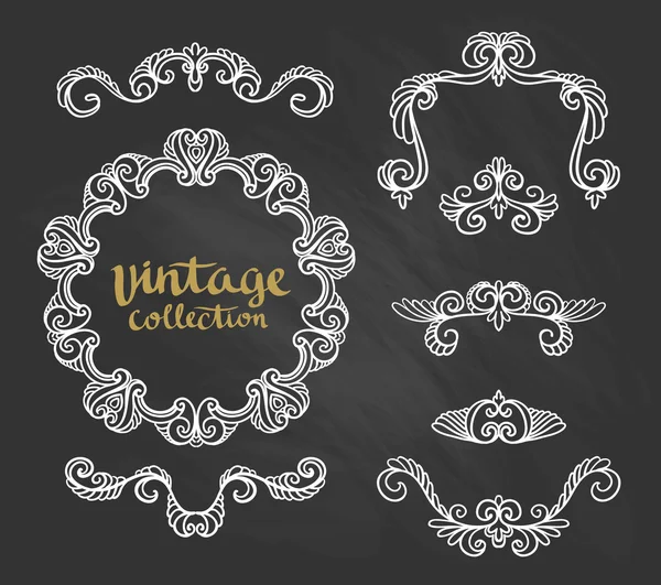 Conjunto de diseños caligráficos ornamentales — Vector de stock