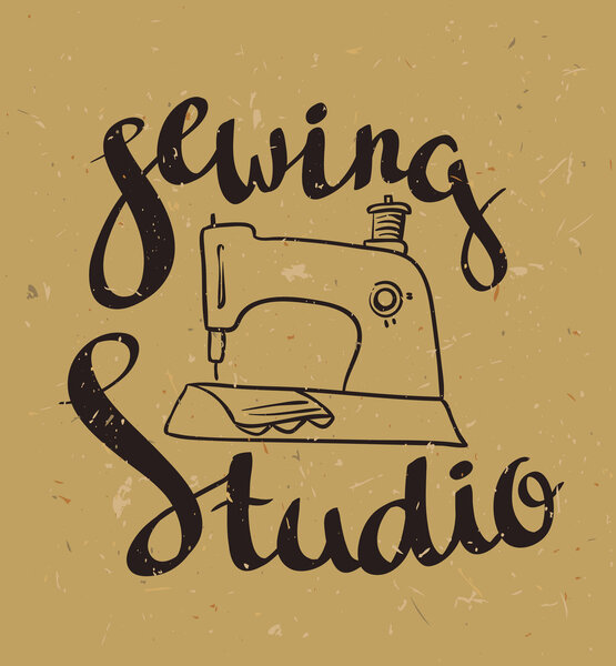 швейная машинка и стильные буквы
