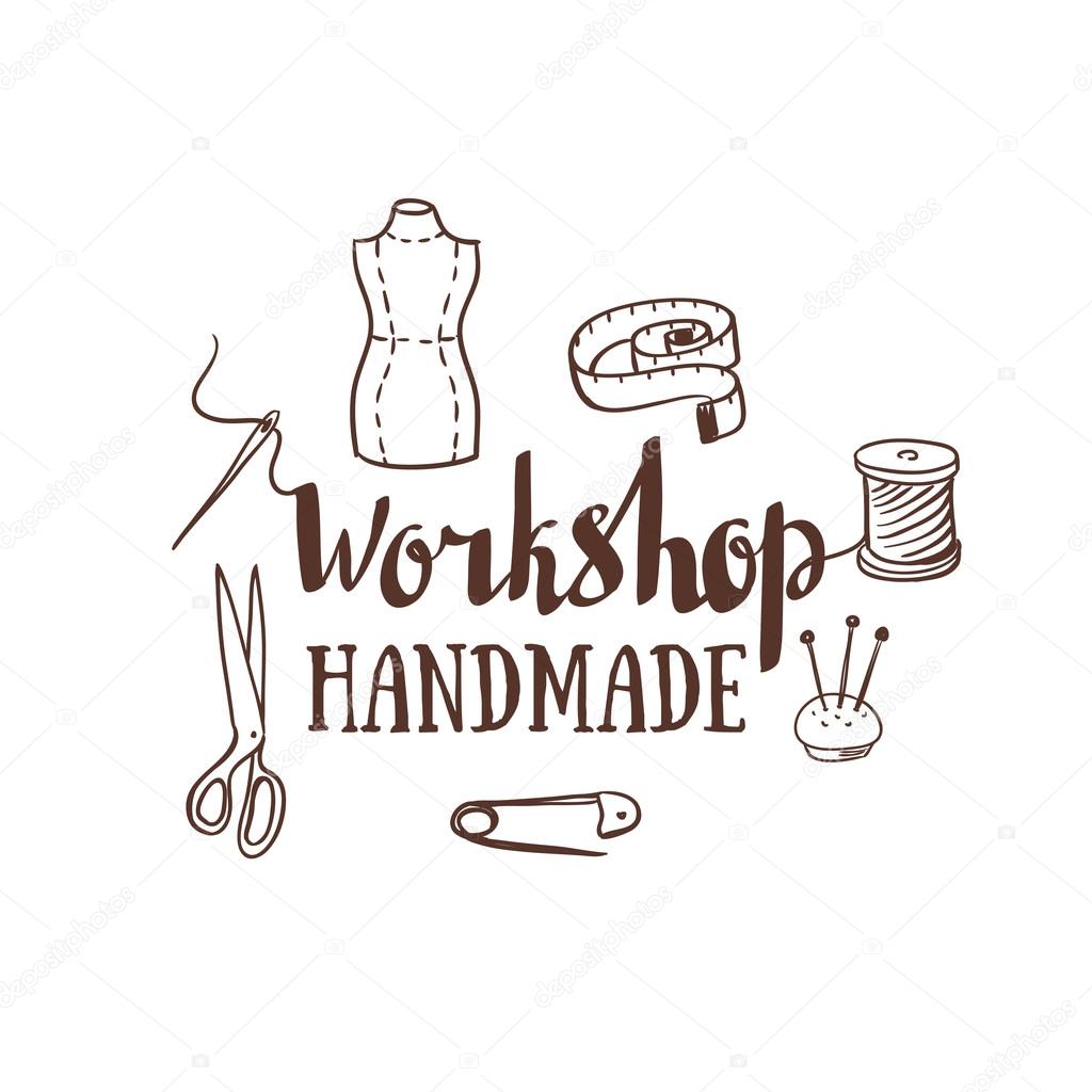 Poster with dressmaking accessories — Stock Vector © Utronamore 97083794