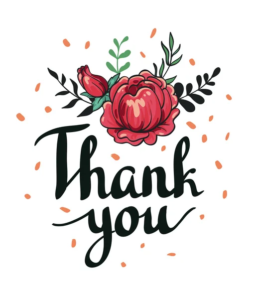 Floral Thank you card — Stock Vector