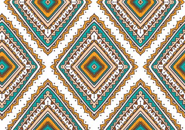 pattern with ethnic tribal ornamental rhombuses clipart