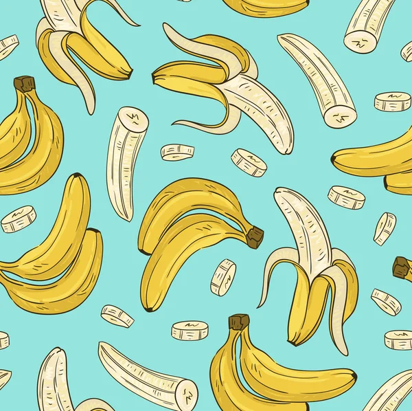 Seamless pattern with bananas — Stock Vector