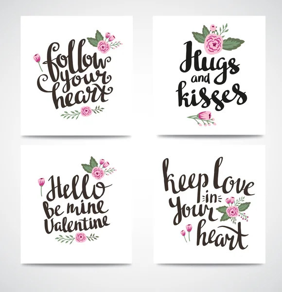 Valentine's Day Cards Set. — Stock Vector