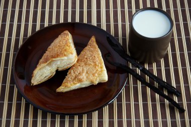 Puf hamur işleri ve bardak süt