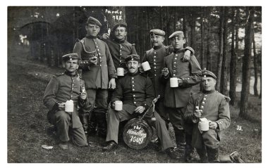 I. Dünya Savaşı askerlerin Vintage Fotoğraf