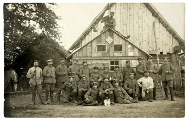 I. Dünya Savaşı askerlerin Vintage Fotoğraf