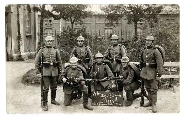 Photo vintage des soldats de la Première Guerre mondiale — Photo