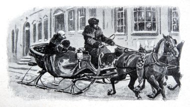 At çizilmiş kızağı binmek