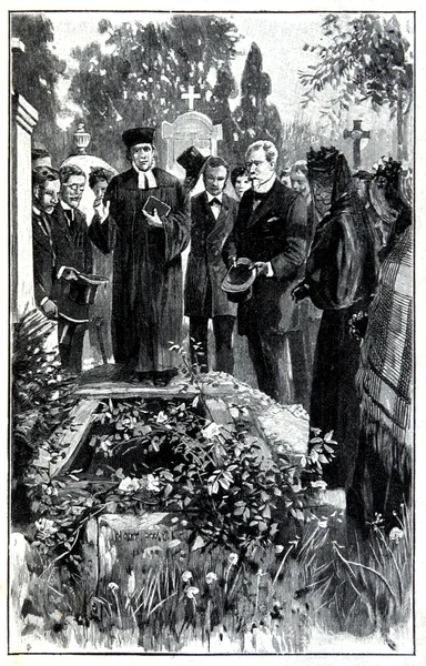 Die Beerdigung auf dem Friedhof — Stockfoto